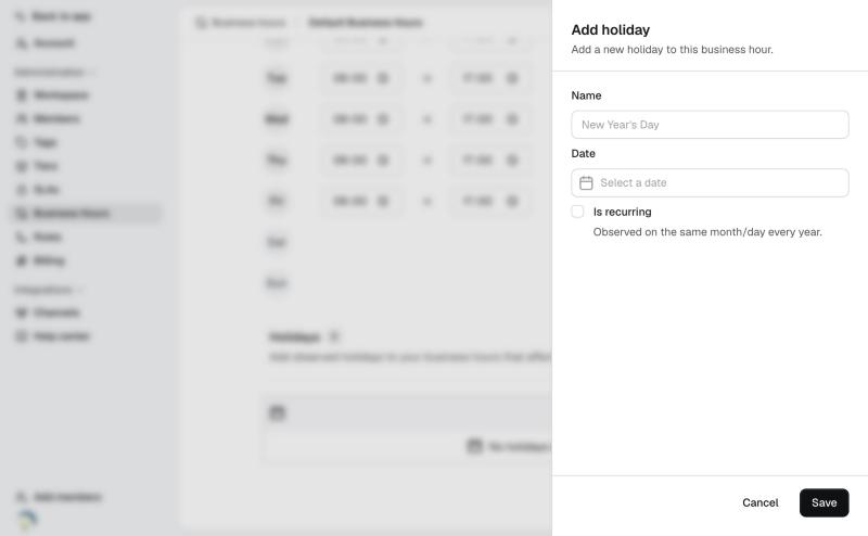 Adding a holiday